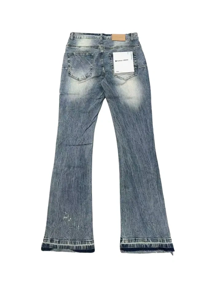 1:1 quality version Purple Brand Irregular Small Holes Flared Jeans