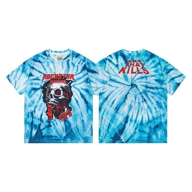 Gallery Dept  Skull Blue Tie Die Shirt