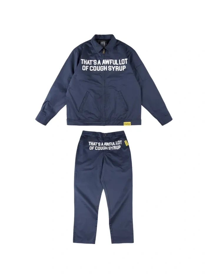 Thats A Awful Lot Of Cough Syrup Classic Letter Print Jacket & Pants Set 3 colors