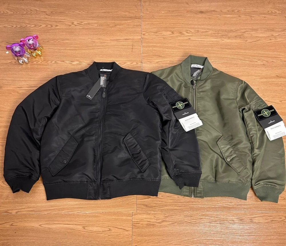Stone Island Badge Pilot Function Down Jacket Black Green