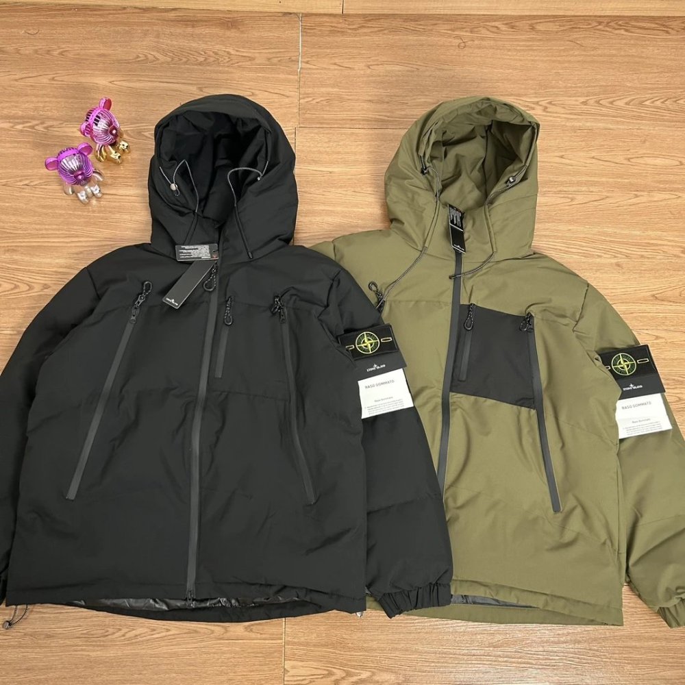 Stone Island Functional Zipper Pocket Down Jacket 2 Colors