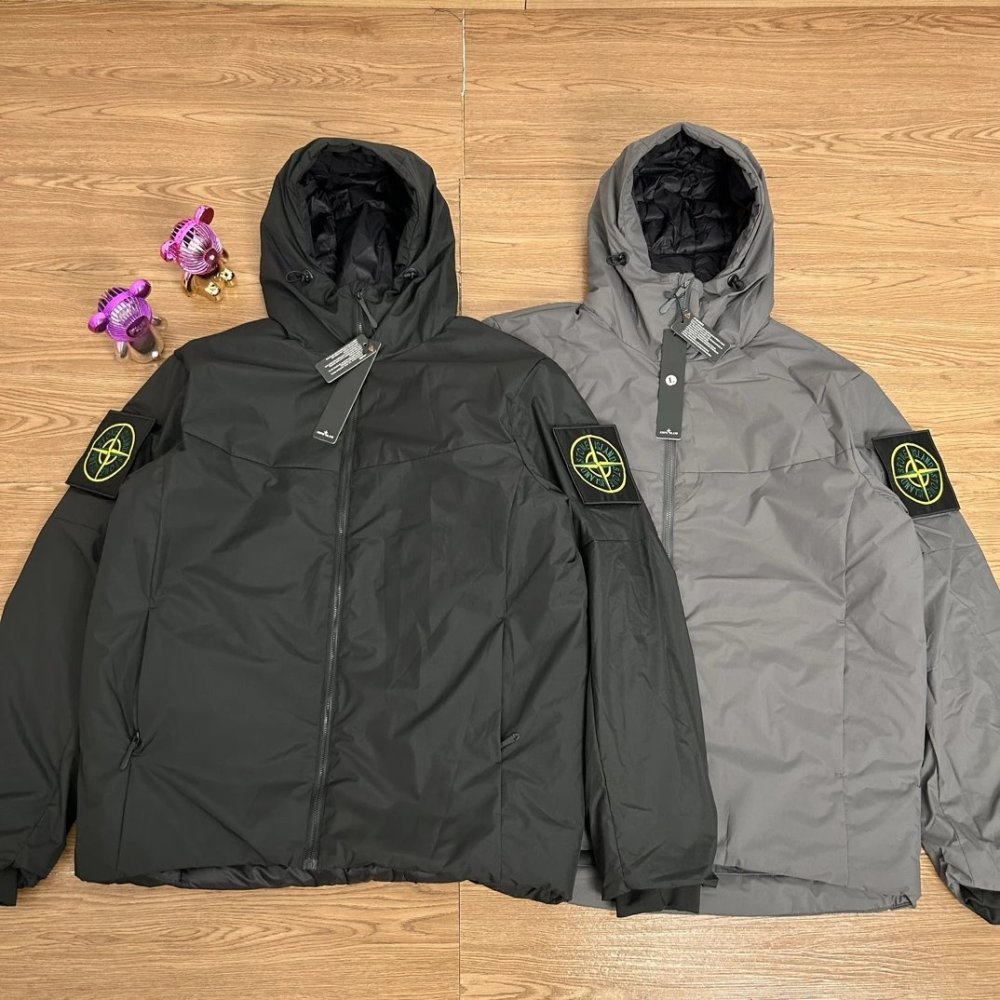Stone Island Magic-Tape Epaulet Functional Down Jacket 2 Colors