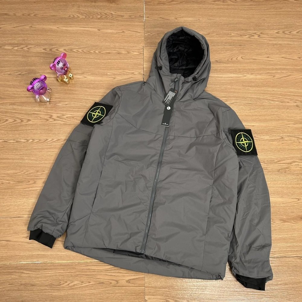 Stone Island Magic-Tape Epaulet Functional Down Jacket 2 Colors