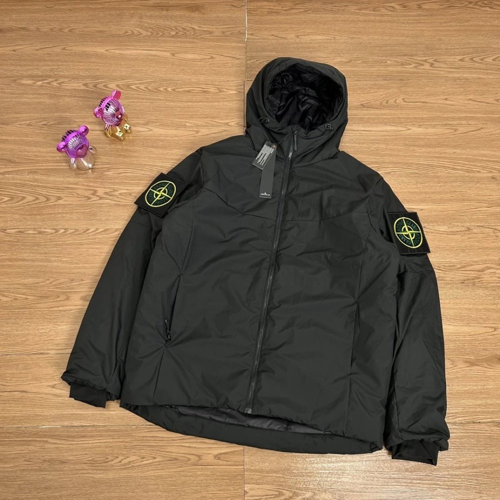 Stone Island Magic-Tape Epaulet Functional Down Jacket 2 Colors