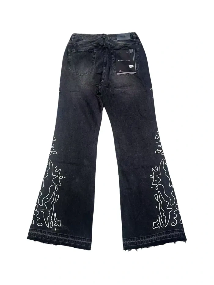 Purple Brand 1:1 quality version Line Embroidered Rhinestone Micro-Flared Jeans 2 colors