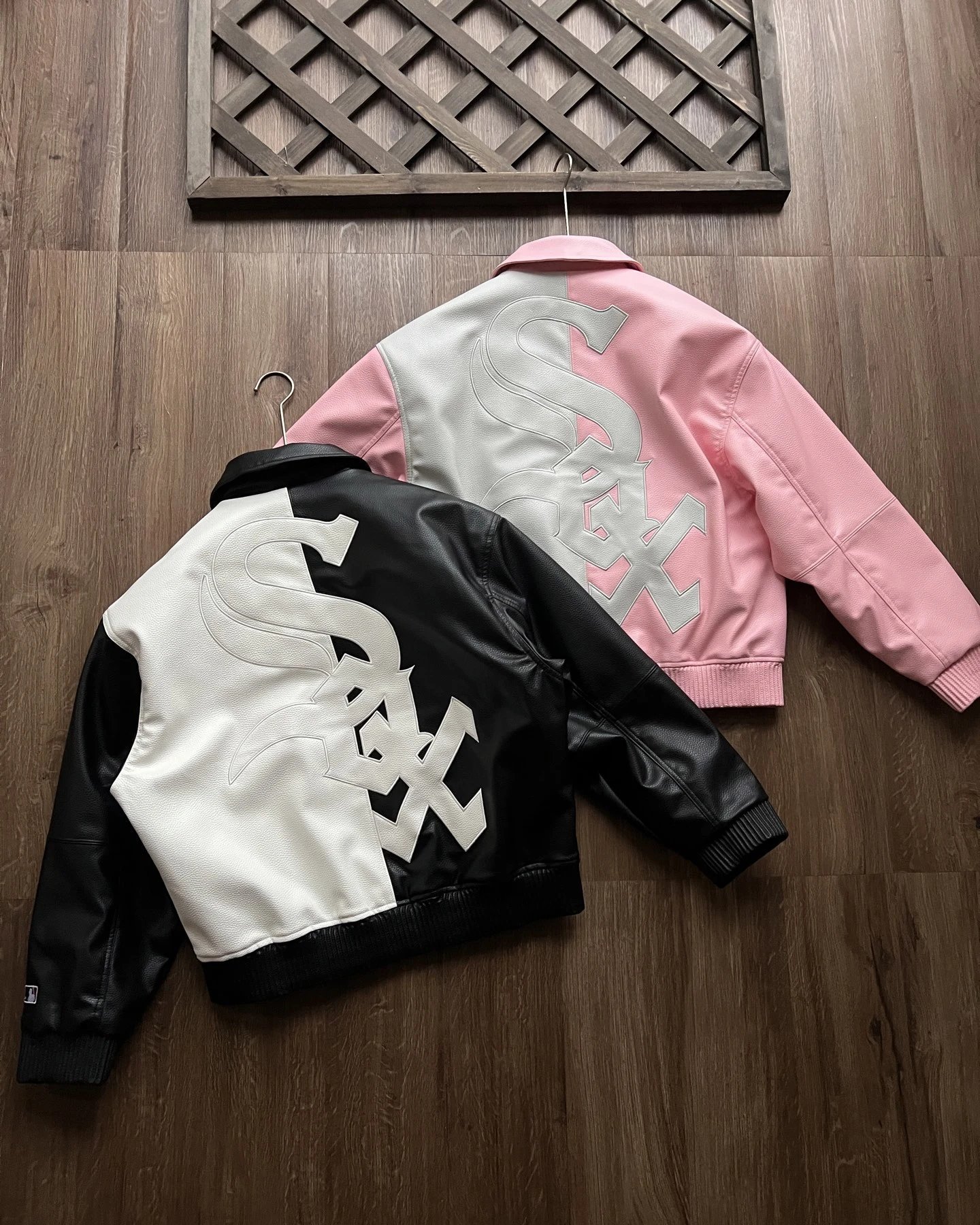 Sup x Chicago White Sox FW25 Week5 Leather Varsity Jacket Black Pink