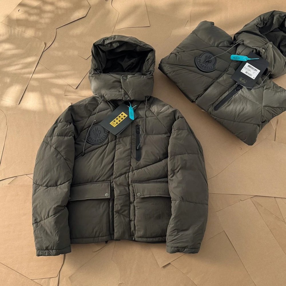 M0ncler Genius FW23 Leather Label Down Jacket Army Green
