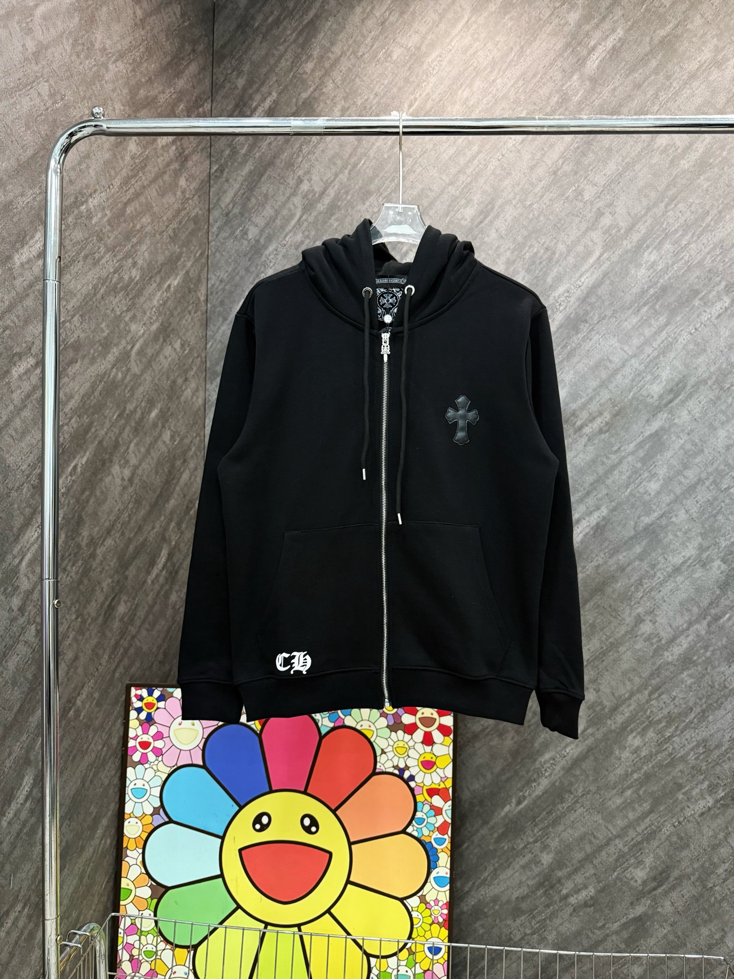 CH 47237 Zip Up Hoodie Black