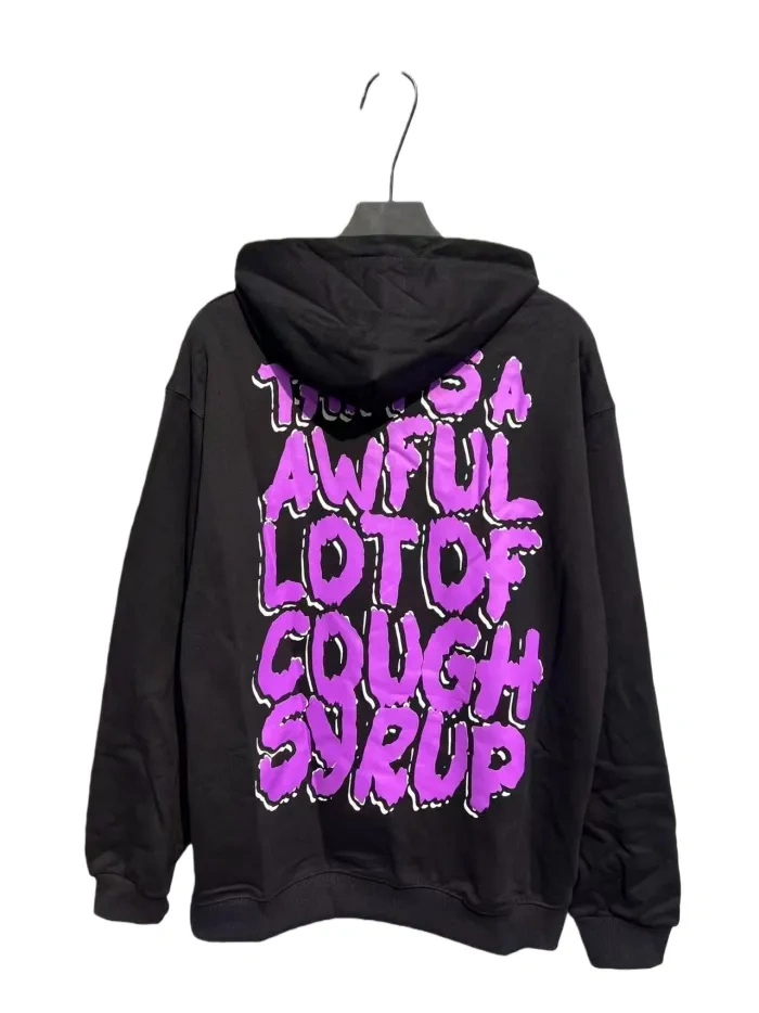 Thats Awful A Lot Of Cough Syrup Skull Purple Letter Print Hoodie