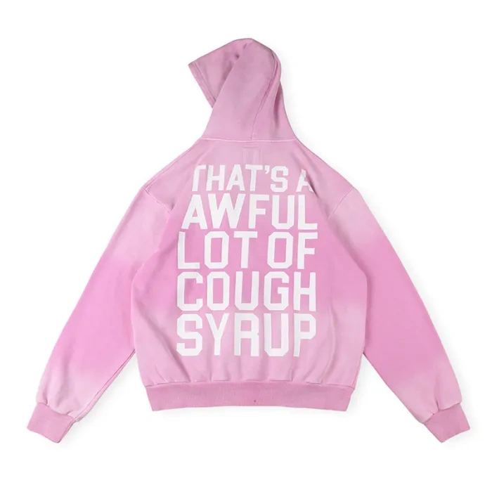 Thats A Awful Lot Of Cough Syrup Cracked Letter Print Washed Version Hoodie & Pants Set 2 colors