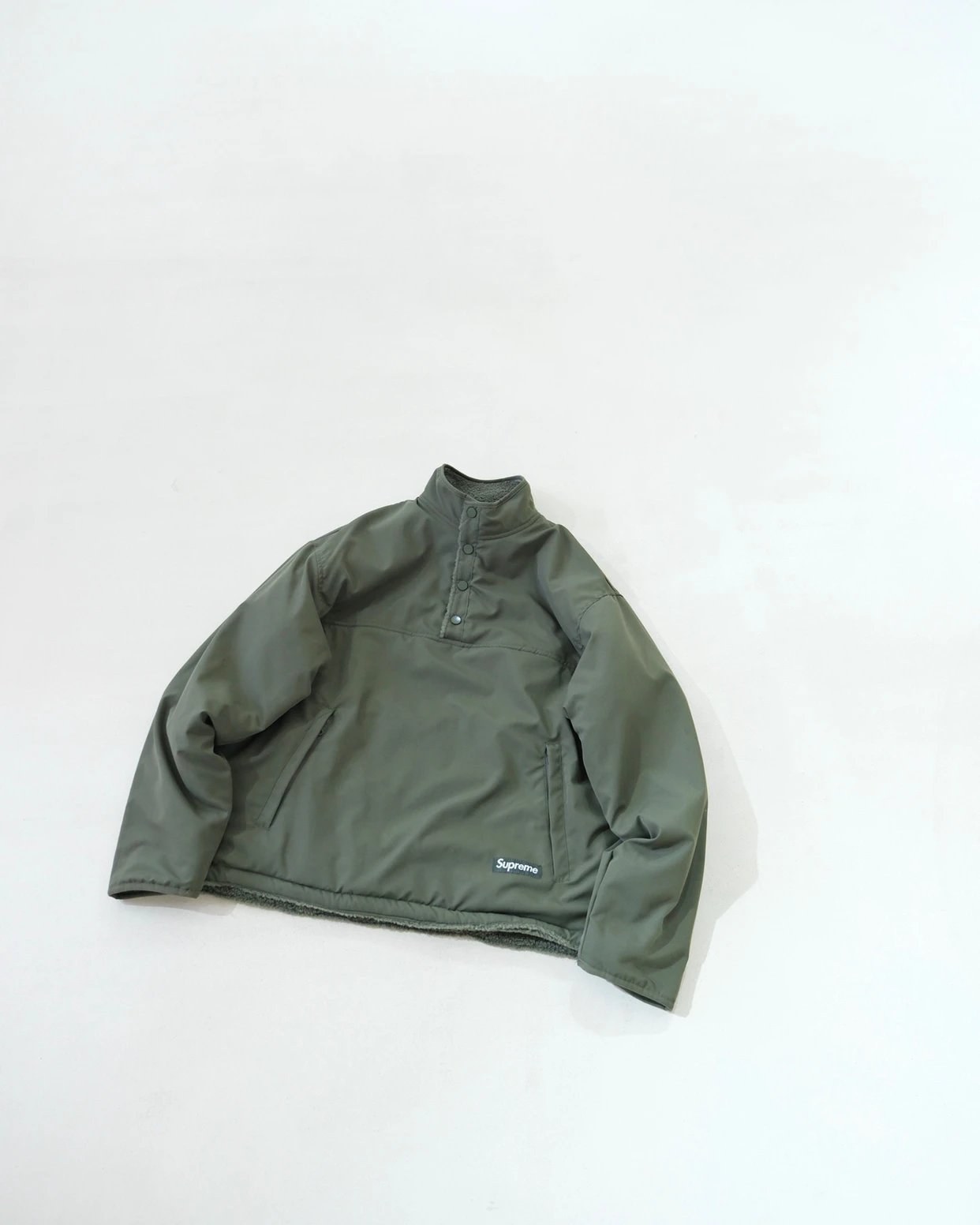 Sup Polartec fw25 week8 Double-Sided Lamb Fur Half-zip Hoodie 4 Colors
