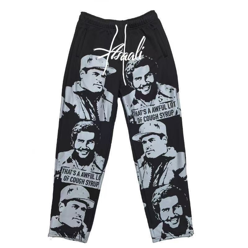 Thats A Awful Lot Of Cough Syrup 1:1 quality version Portrait Alphabet Print Zipper Hoodie And Pants 3 colors