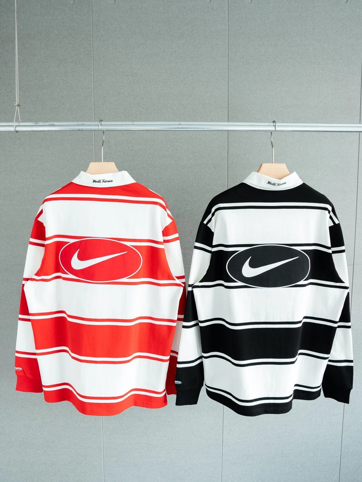 Sup x N1ke SS25 Strip Rugby Logo Polo Longsleeve 2 Colors