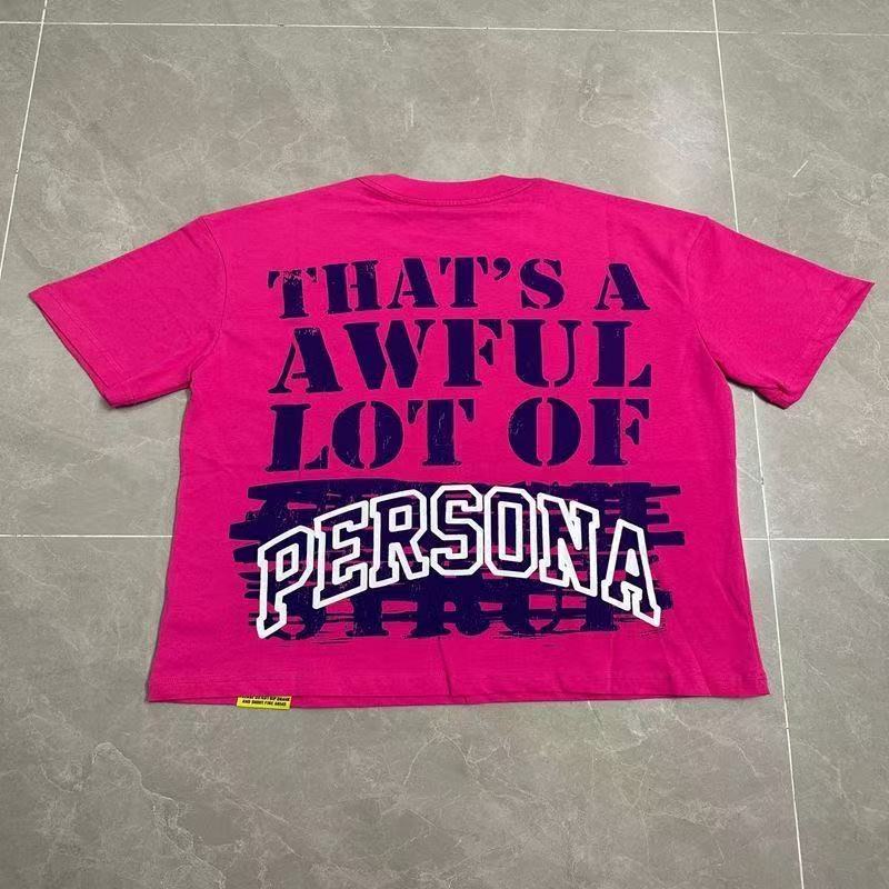 Thast A Awful Lot Of Cough Syrup Persona Printed Pink Tee