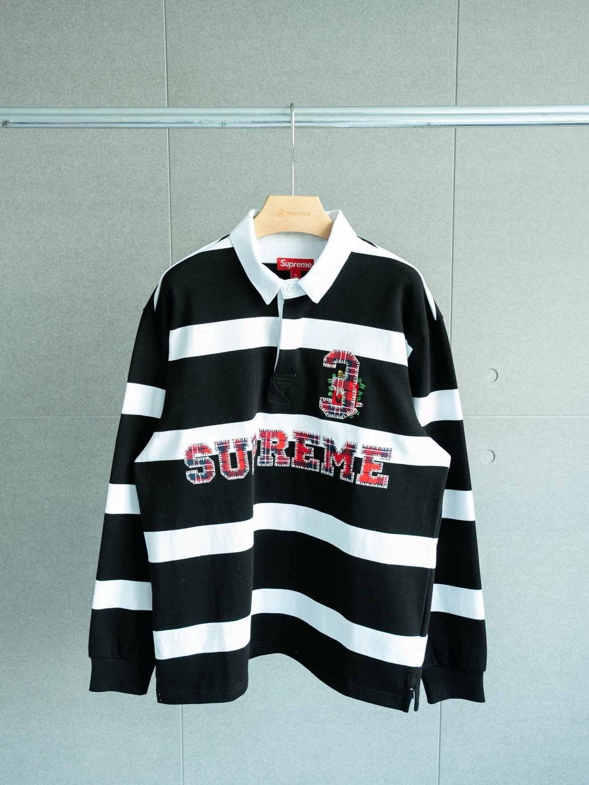 Sup Week1 Strip Rugby Polo Longsleeve