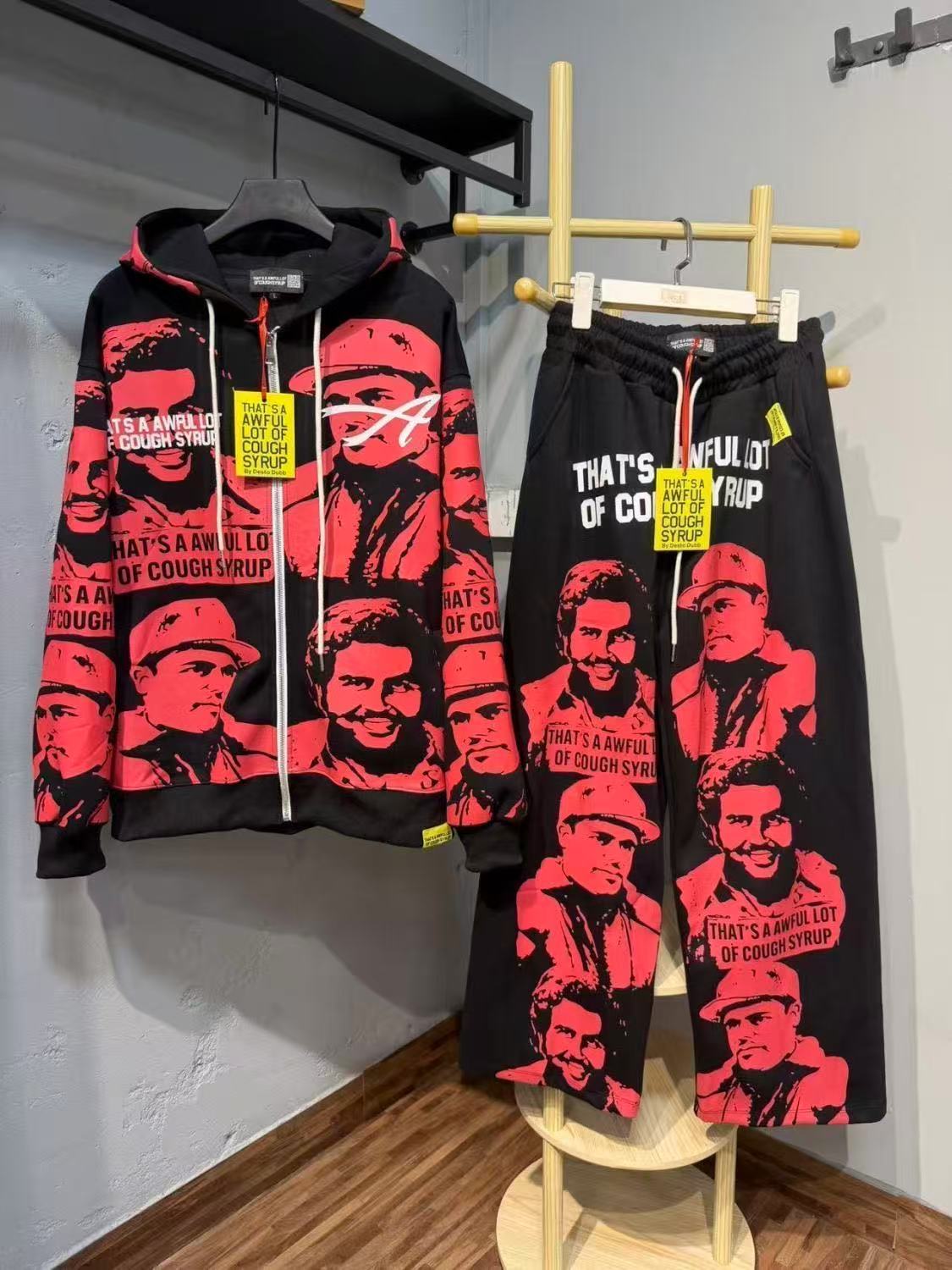 Thats A Awful Lot Of Cough Syrup Humans Printing Hoodie And Sweatpants 3 Colors