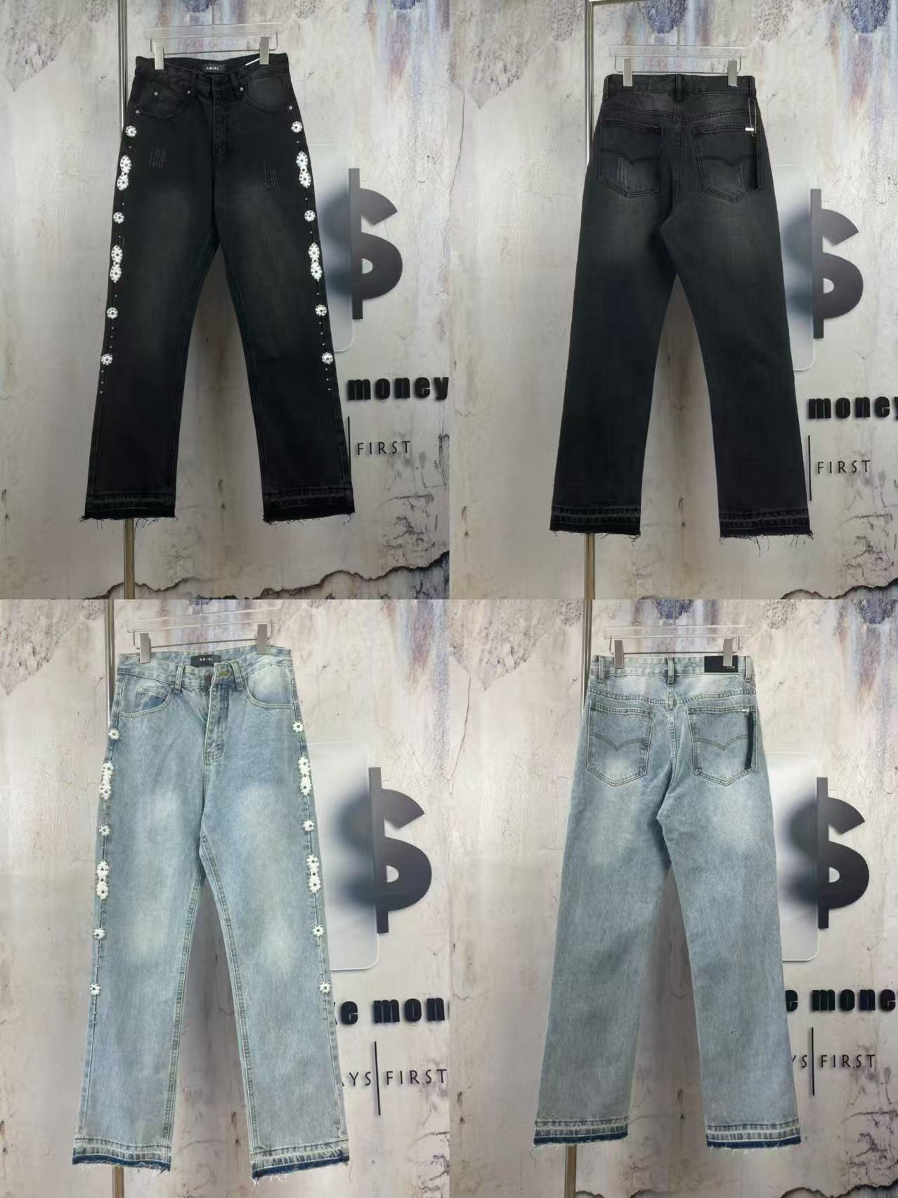 AM 495329 Side Jewerly Jeans Black And Blue