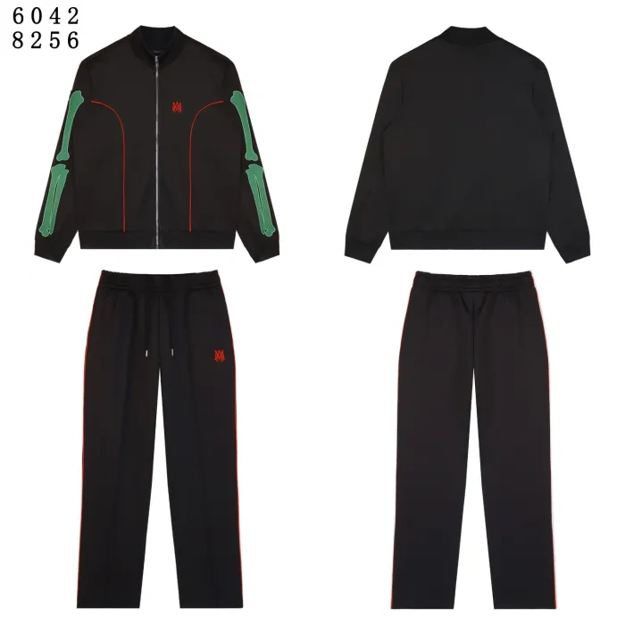 AM Embroidered Logo Bone Jacket & Pants Set 4 colors