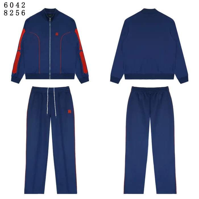 AM Embroidered Logo Bone Jacket & Pants Set 4 colors