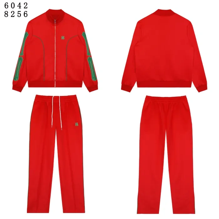 AM Embroidered Logo Bone Jacket & Pants Set 4 colors