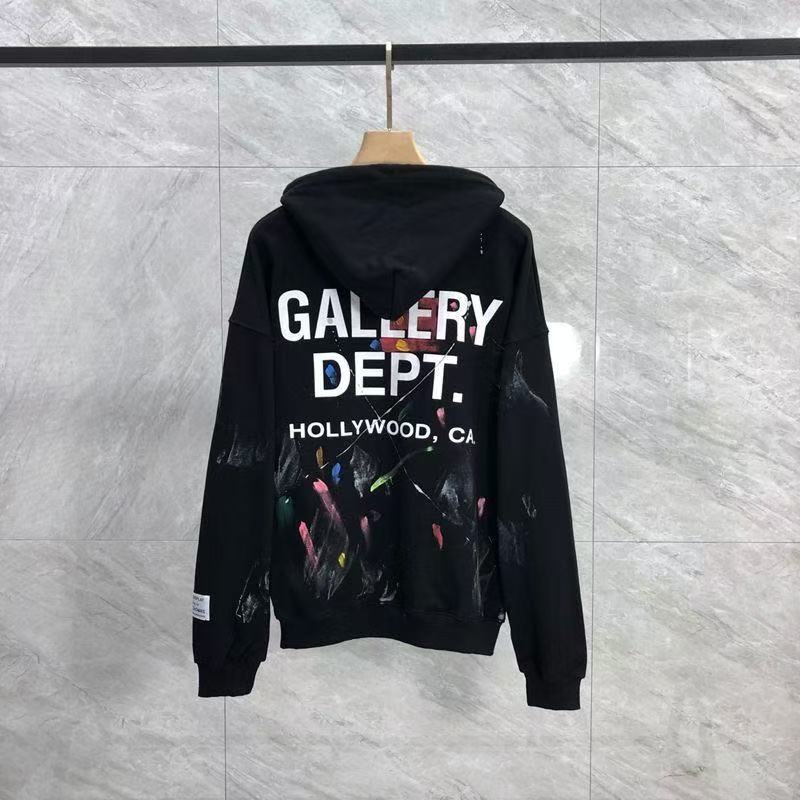 Gallery Dept Splash-ink Hoodie Black And White