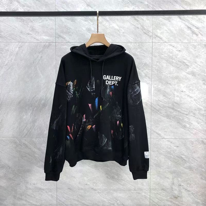 Gallery Dept Splash-ink Hoodie Black And White