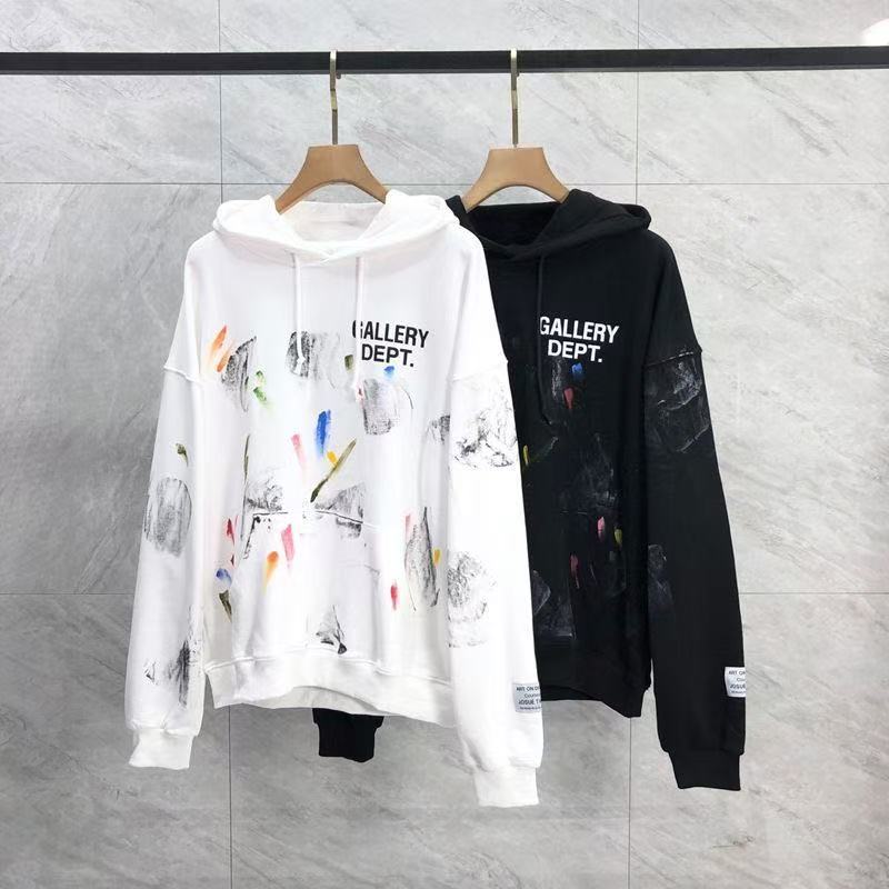 Gallery Dept Splash-ink Hoodie Black And White