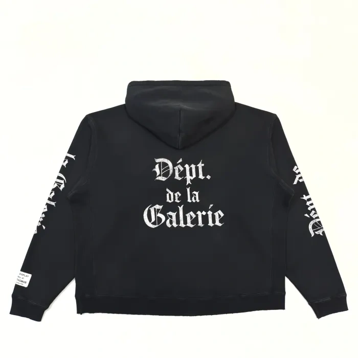 GD 1:1 quality version Gothic White Letter Washed Black Hoodie