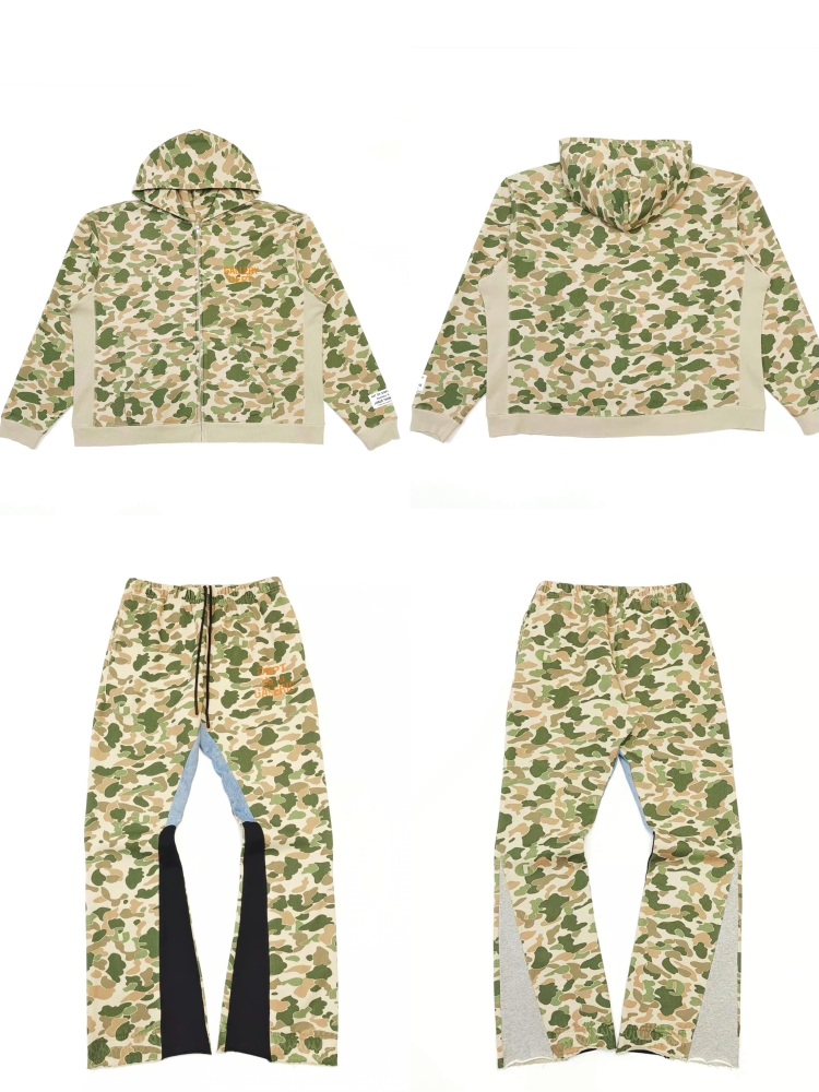GD Leaf Camouflage Patchwork Set Hoodie Pants