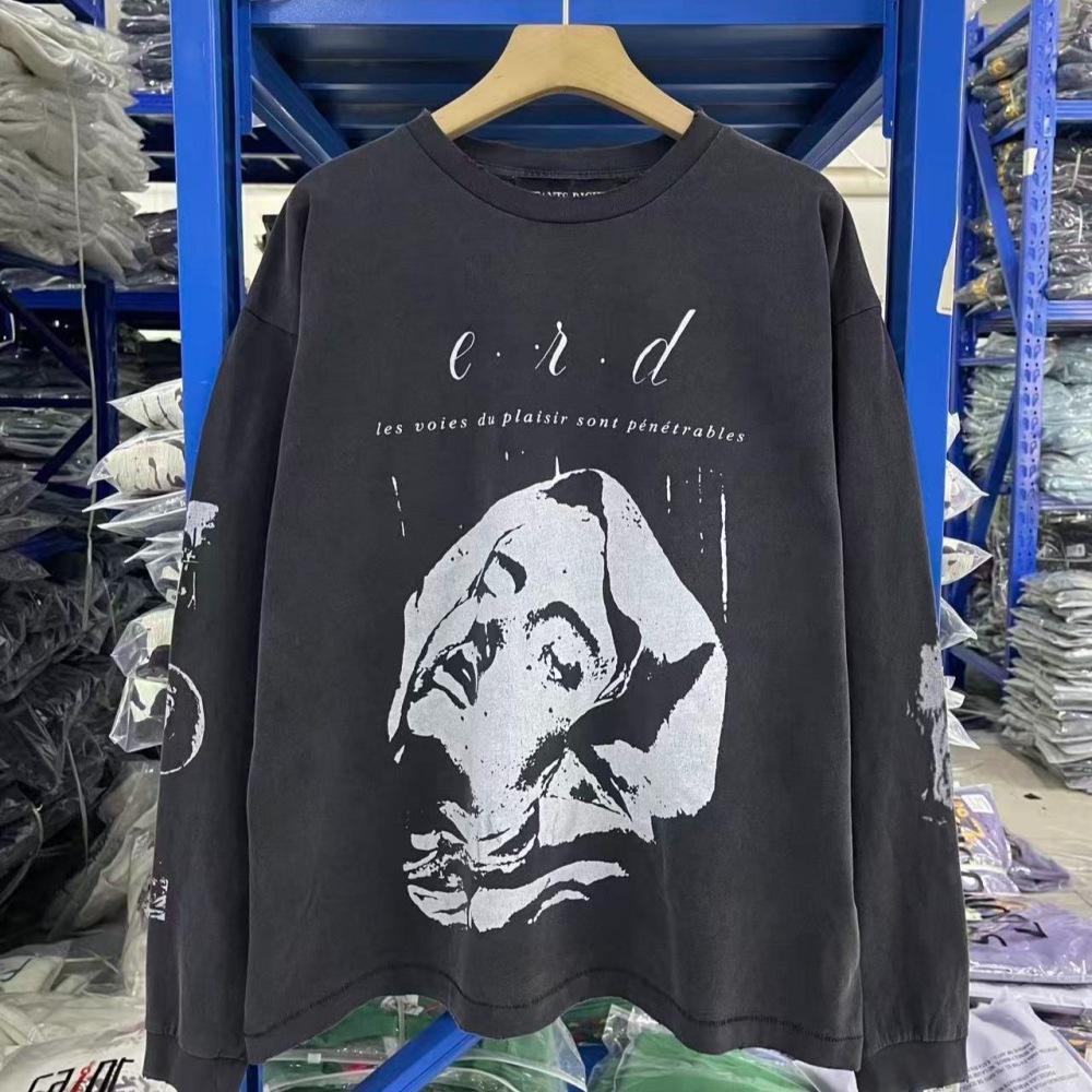 ERD Retro Character Print Long Sleeves Black
