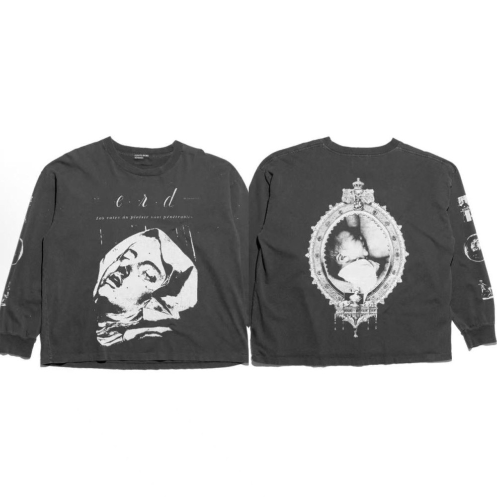 ERD Retro Character Print Long Sleeves Black