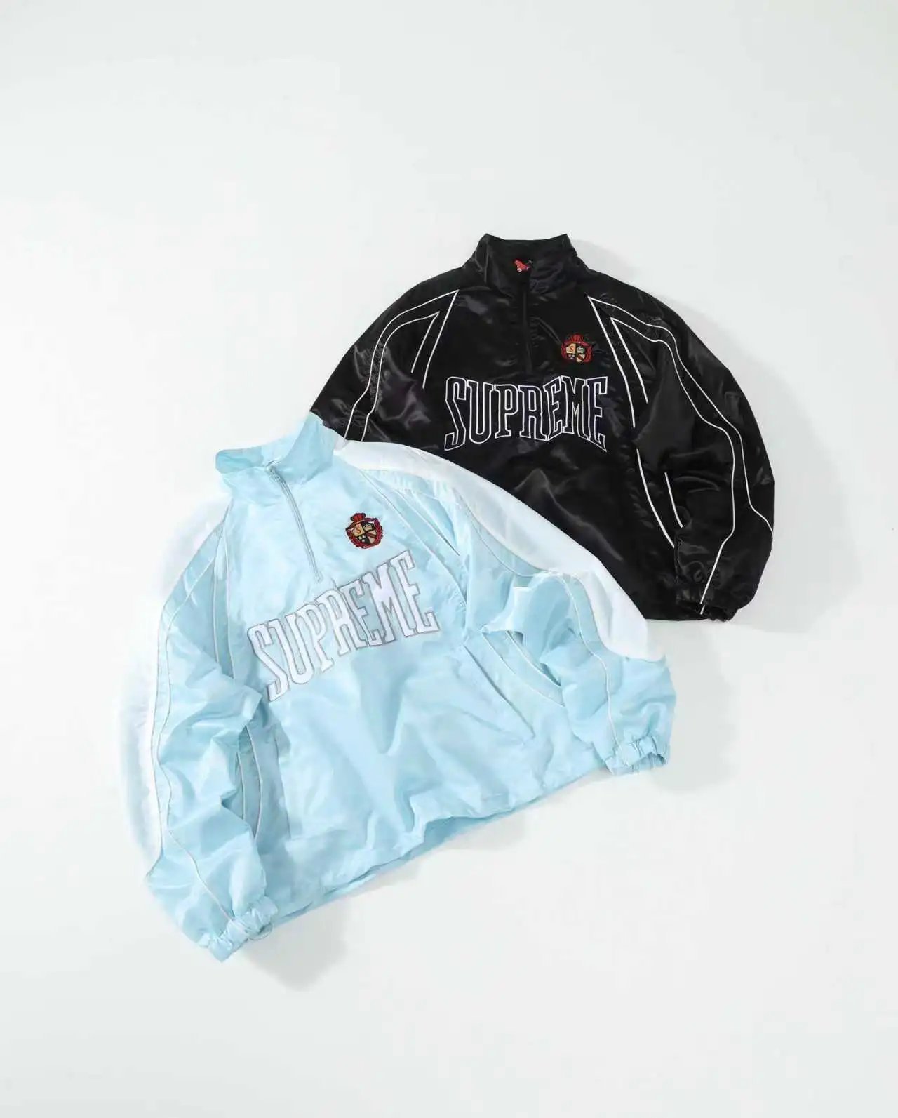 Sup SS25 Week16 Satin Track Suit Black Blue