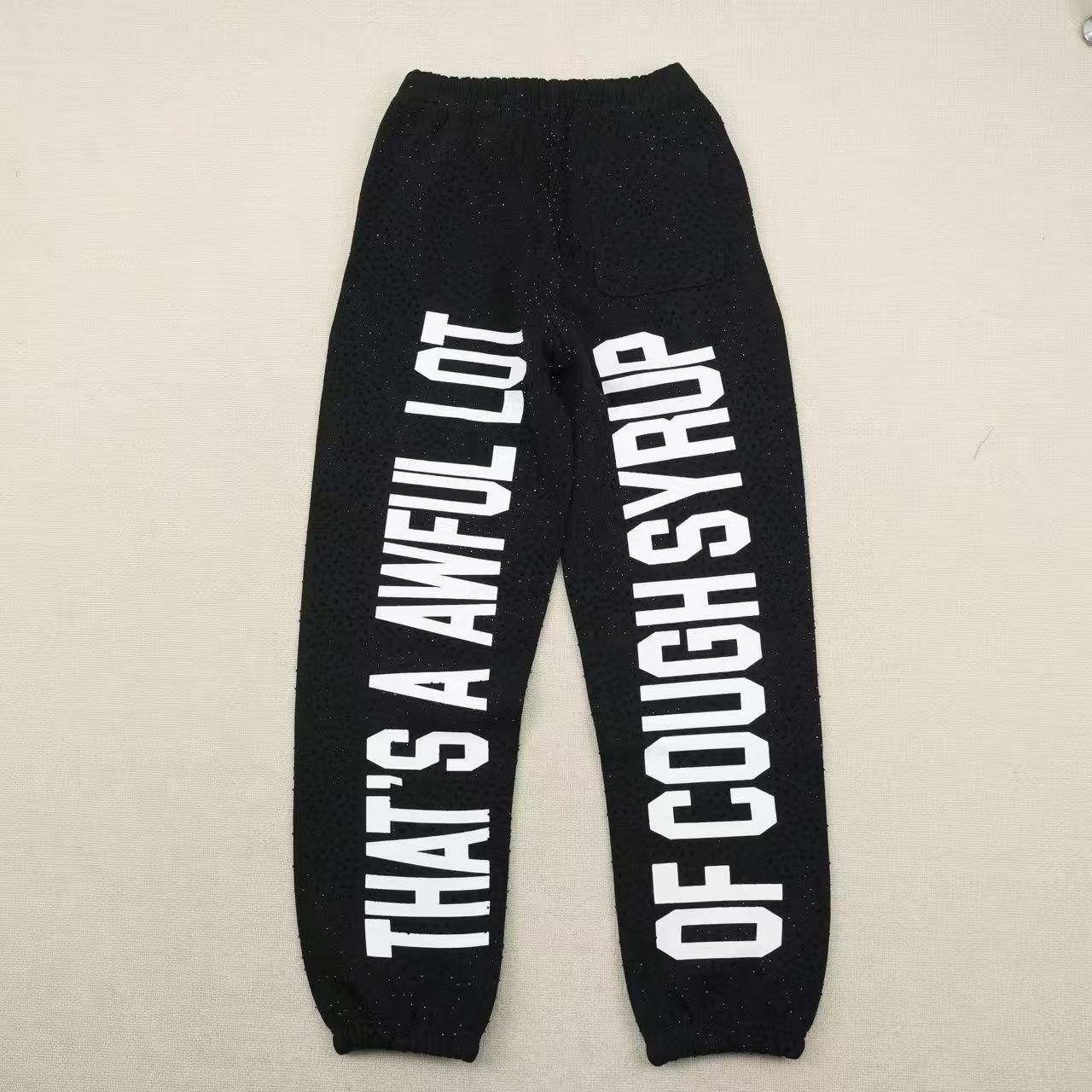 Thats A Awful Lot Of Cough Syrup Rhinestone Zip hoodie And Pants Black