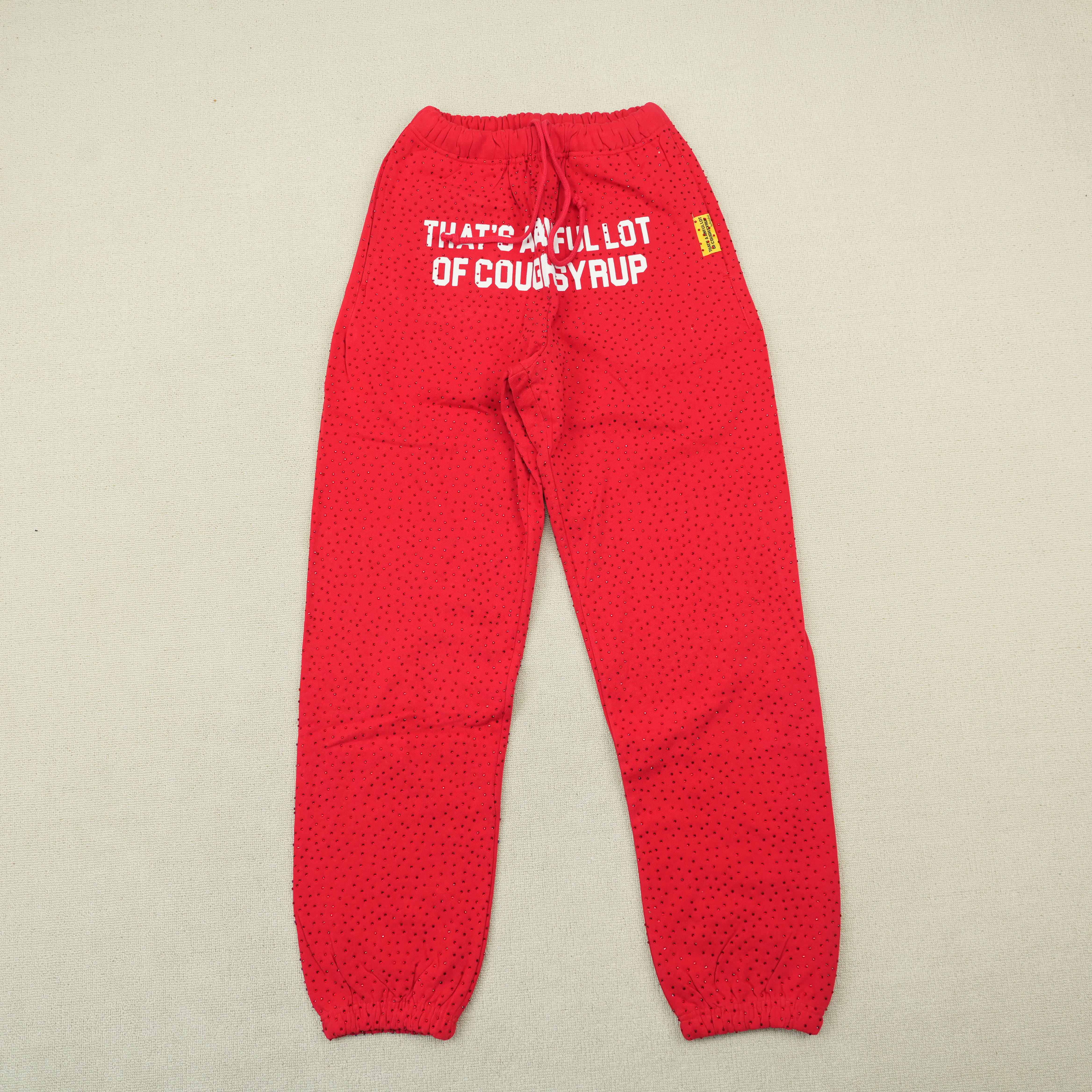 1:1 Thats A Awful Lot Of Cough Syrup Rhinestone Zip Hoodie And Pants Red
