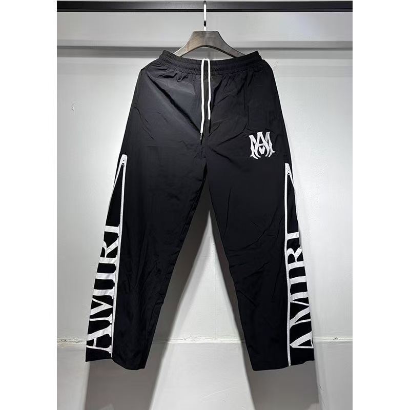 AM Side Zip Letter Mesh Layer Pants 4 Colors