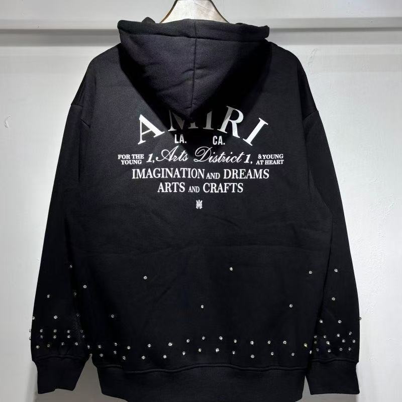 AM Rhinestone Zip Up Hoodie 3 Colors