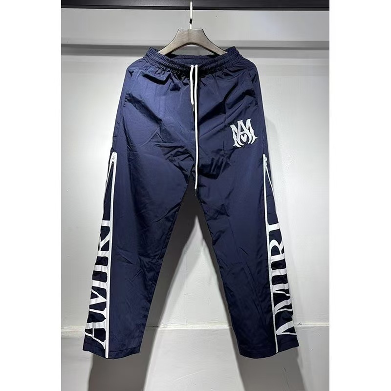 AM Side Zip Letter Mesh Layer Pants 4 Colors