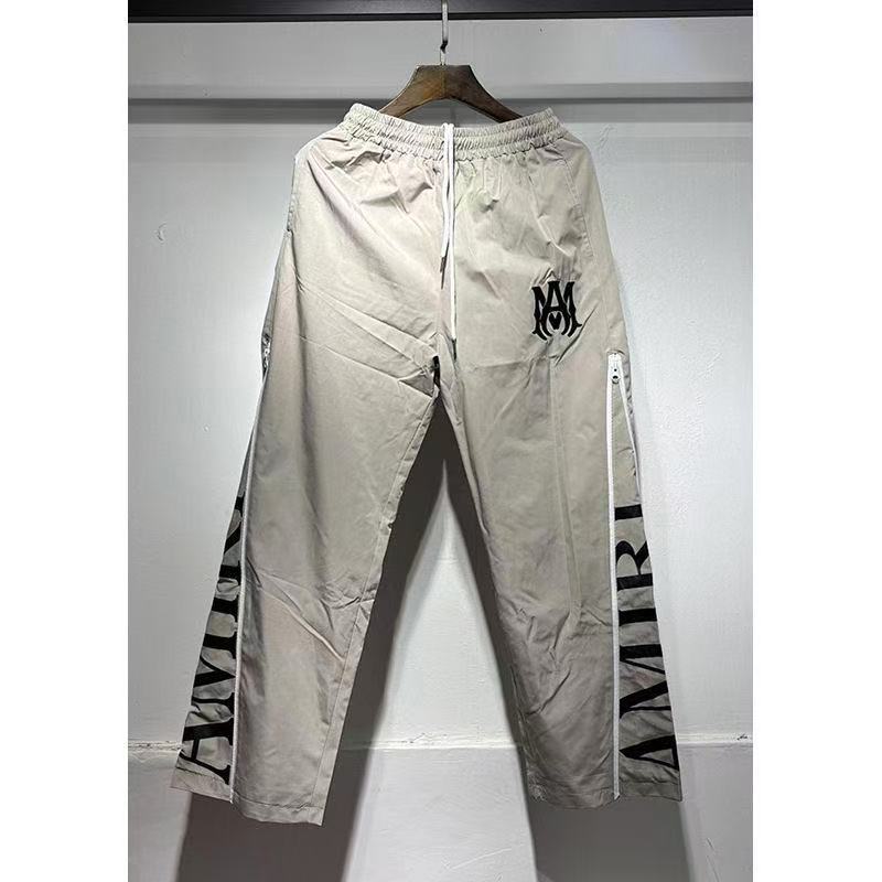 AM Side Zip Letter Mesh Layer Pants 4 Colors