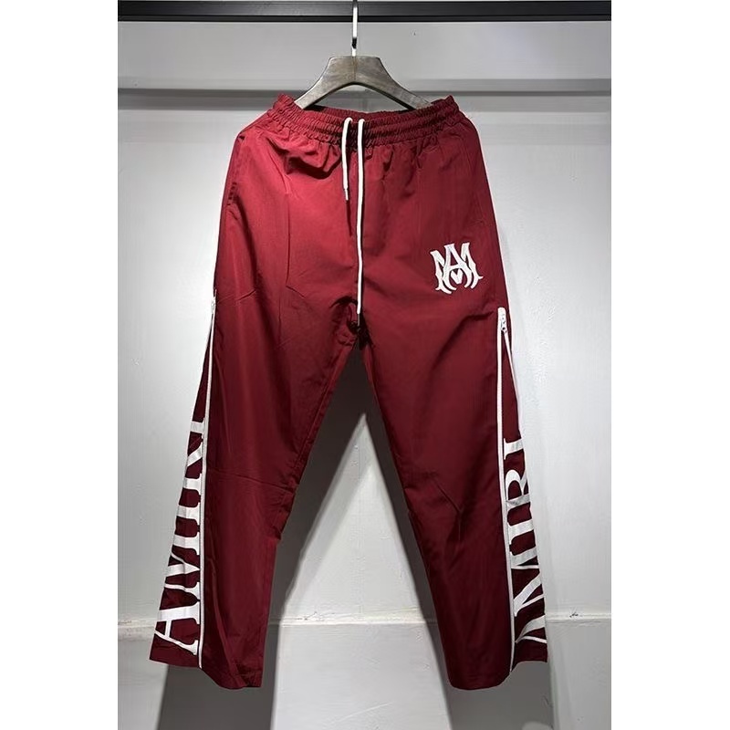 AM Side Zip Letter Mesh Layer Pants 4 Colors