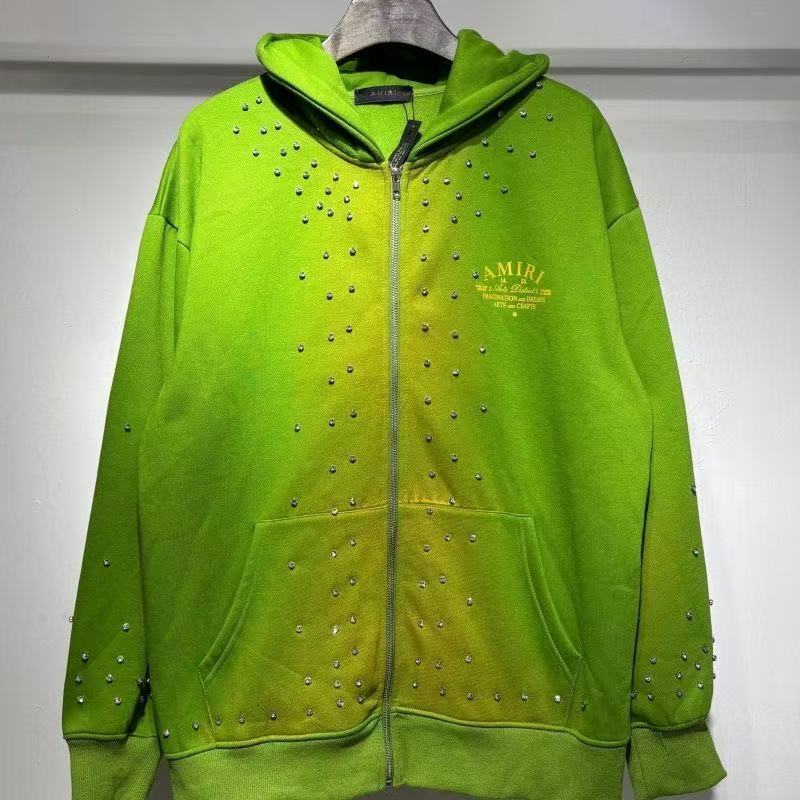 AM Rhinestone Zip Up Hoodie 3 Colors