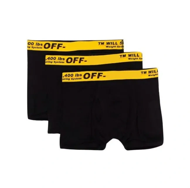 OW Solid Color Knitted Pure Cotton Simple Breathable Men's Underwear 3 Pairs in A Pack