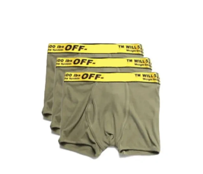 OW Solid Color Knitted Pure Cotton Simple Breathable Men's Underwear 3 Pairs in A Pack