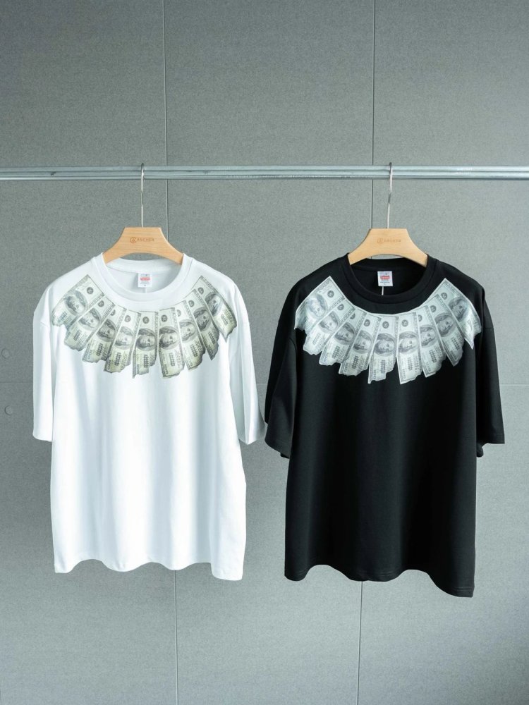 Sup x MM6 Dollar Print T-Shirt Black White