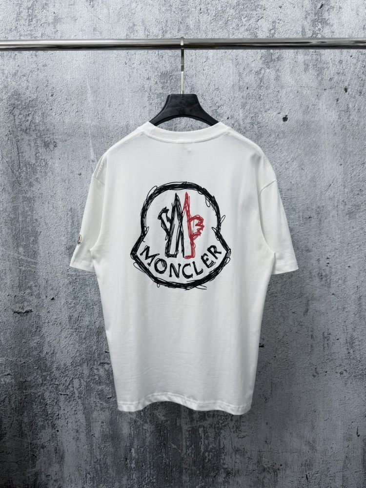 M0ncler 567275 Letters Shirt Black And White