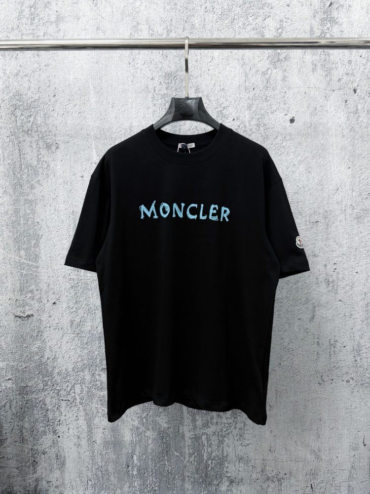 M0ncler 567275 Letters Shirt Black And White