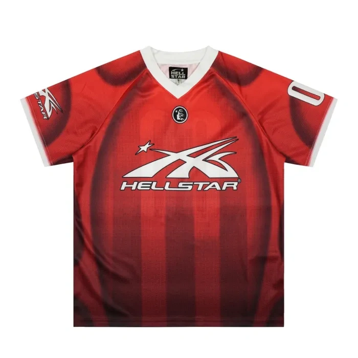 Hellstar Red And Black No.00 Mesh Jersey Tee