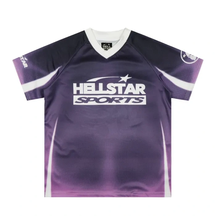 Hellstar Purple And Black Skull Mesh Jersey Tee