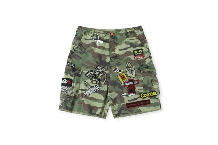 1:1 Hellstar Multi-Patch Camouflage Embroidered Cargo Shorts