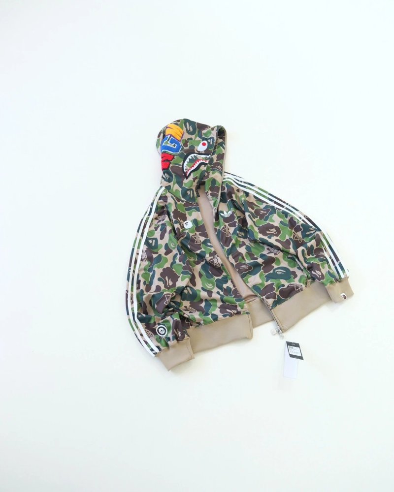 Bape x AD Shark Track Zip-Up Hoodie Green