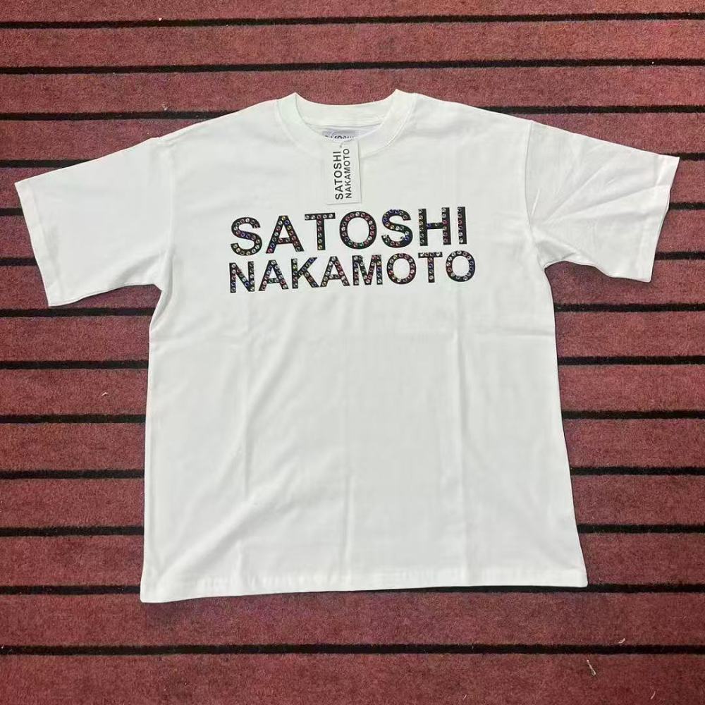 Satoshi Rhinestone Letters Shirt 2 Colors